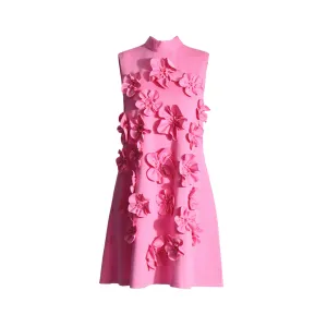 Pre Order:  Splicing 3D Flower A-Line Short Dress