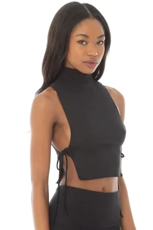 Tell Me Black Crop Top