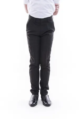 BP01 - PRE-ORDER - Boy's Skinny Fit Formal Slacks Black