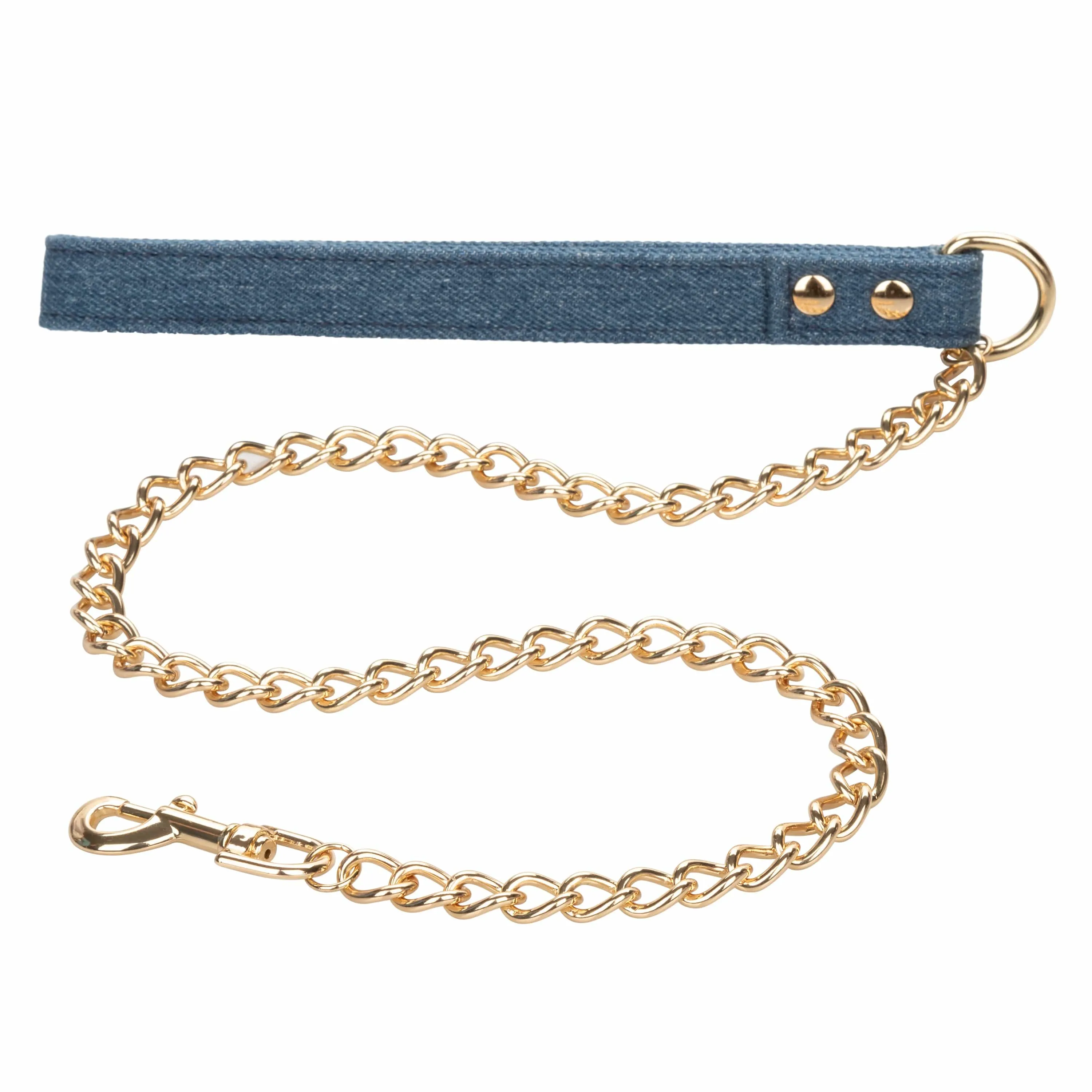 California Exotics - Ride 'em Premium Denim Collection Collar with Leash (Blue)