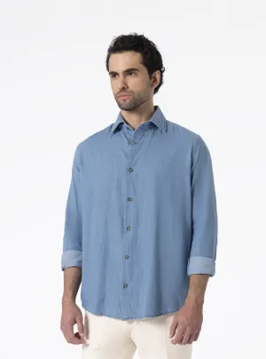 Camicia Regular con collo francese in denim - Elmsworth