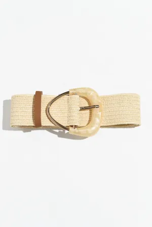 Define Beige Resin Buckle Woven Belt