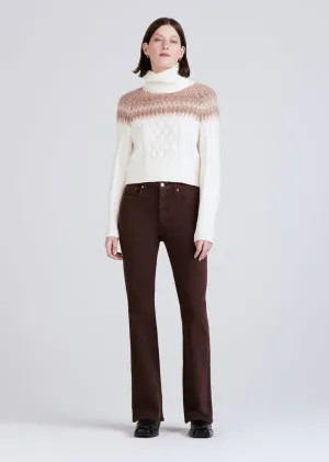 Derek Lam 10 Crosby - Harlow High Rise Flare in Chocolate