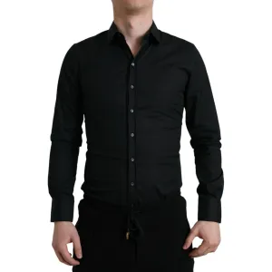 Dolce & Gabbana Elegant Black Slim Fit Italian Dress Shirt