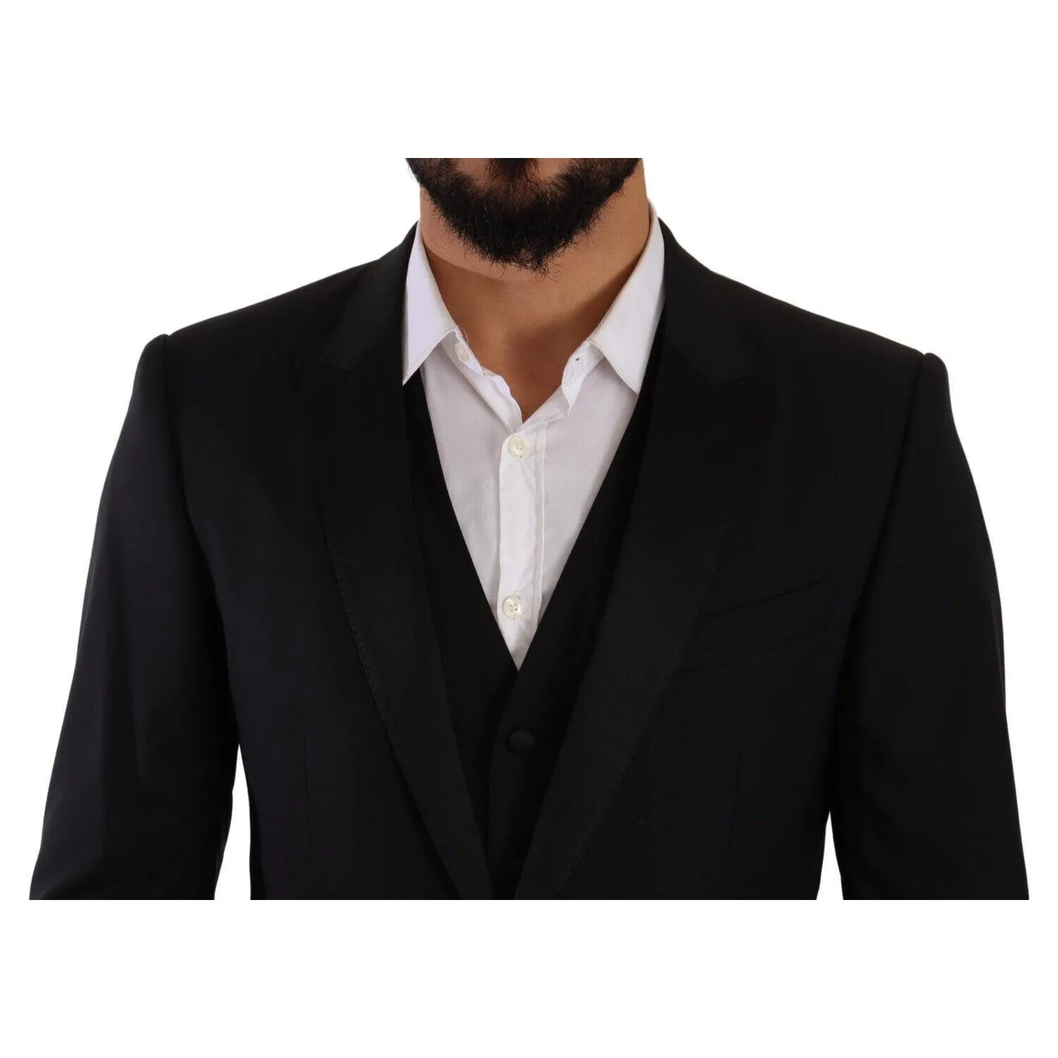 Dolce & Gabbana Elegant Black Three-Piece Martini Fit Suit