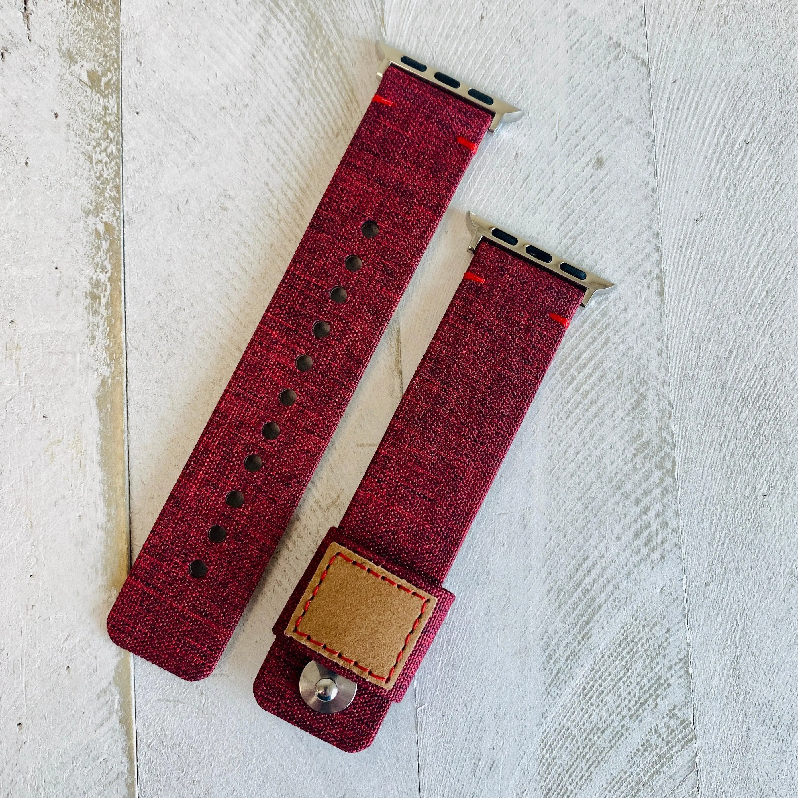 Fancy Fabric Leather Lined Band For Apple Watch