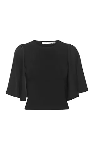 Gestuz Black Top with Silky Sleeves