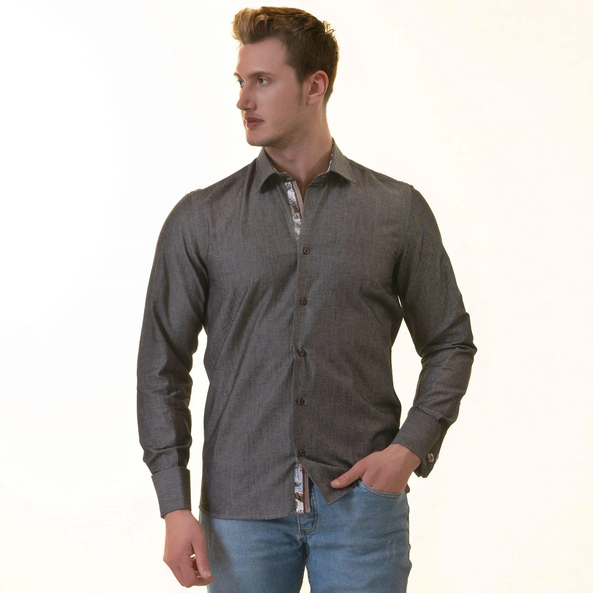 Gray TropicalTone Slim Fit Shirt