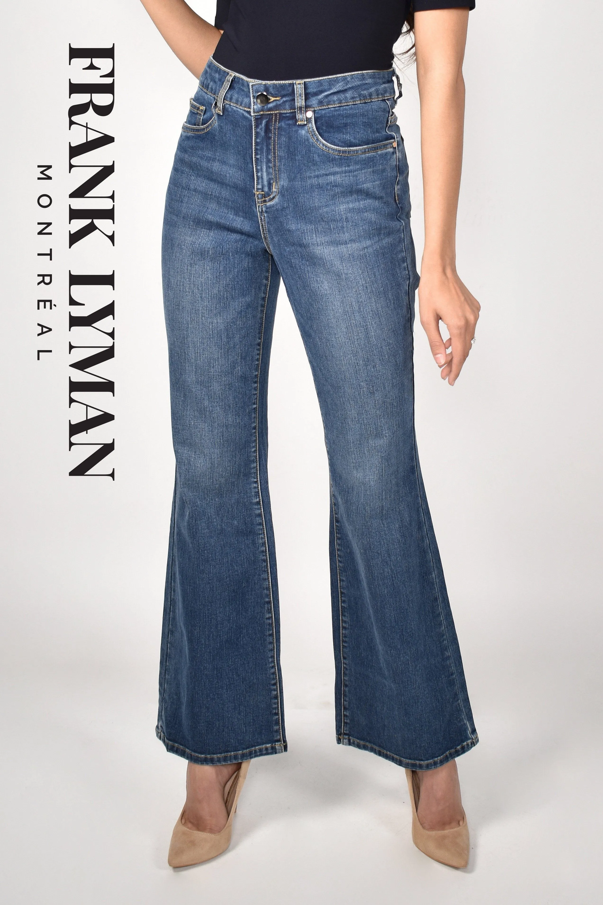 INDIGO PREMIUM STRETCH DENIM FLARE JEAN