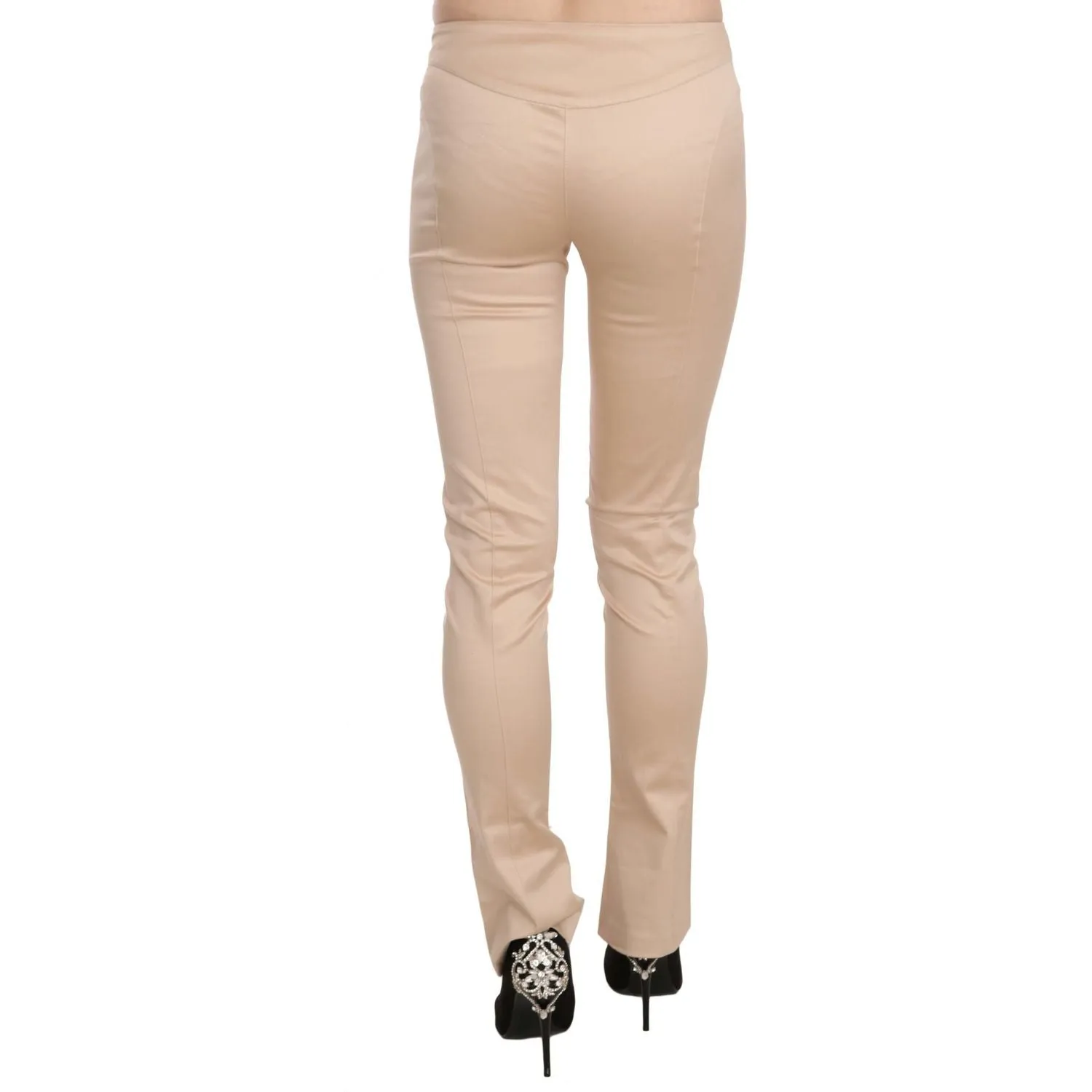 Just Cavalli Elegant Cream Low Waist Skinny Trousers