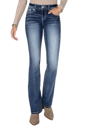 Miss Me Women's Feather Wings Bootcut Jeans