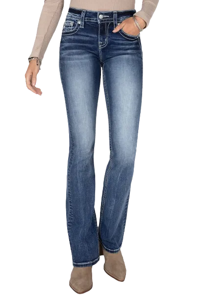 Miss Me Women's Feather Wings Bootcut Jeans