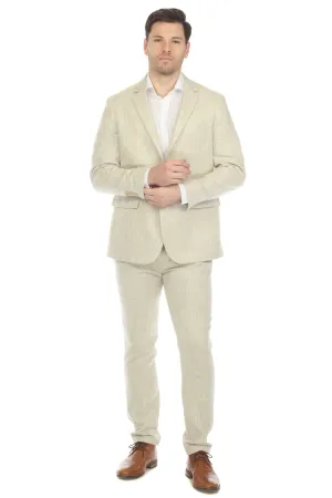 Mojito Reserve Men's Textured Poly Linen Blend Suit