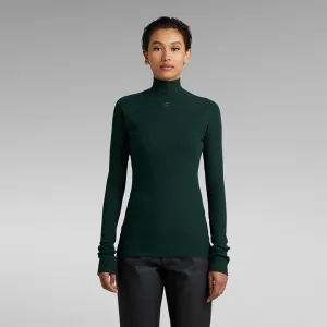 Rib Mock Slim Full Sleeve (Green) - GD22074D1074287