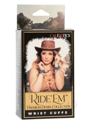 Ride Em Premium Denim Coll Wrist Cuffs