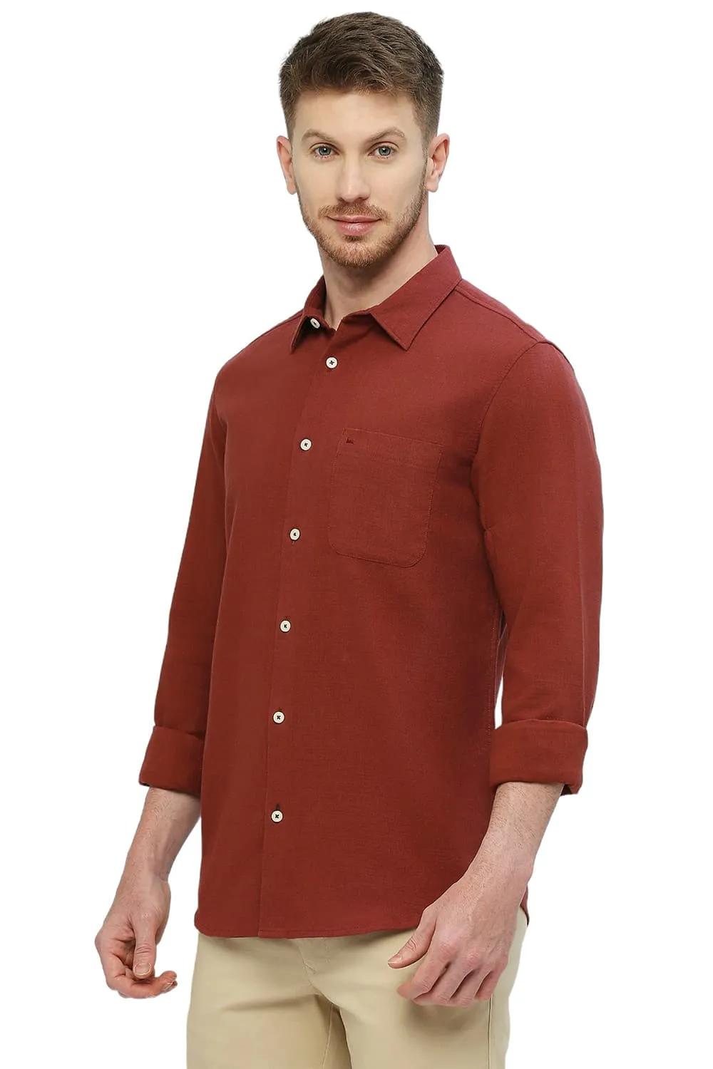 Slim Fit Cotton Hopsack Dobby Shirt