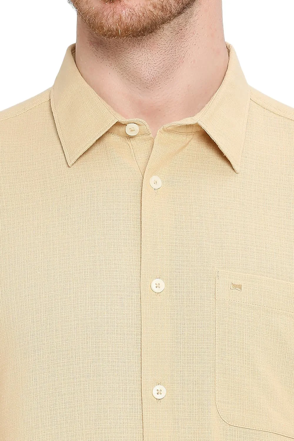 Slim Fit Cotton Hopsack Dobby Shirt