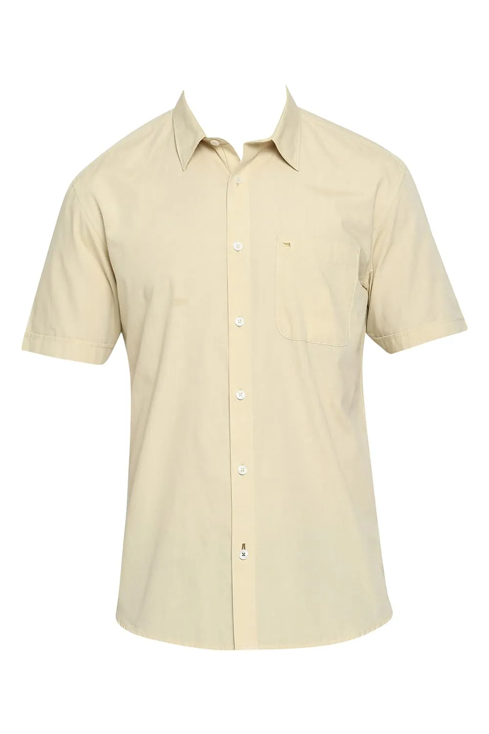 Slim Fit Cotton Polyester Viscose Halfsleeves Shirt