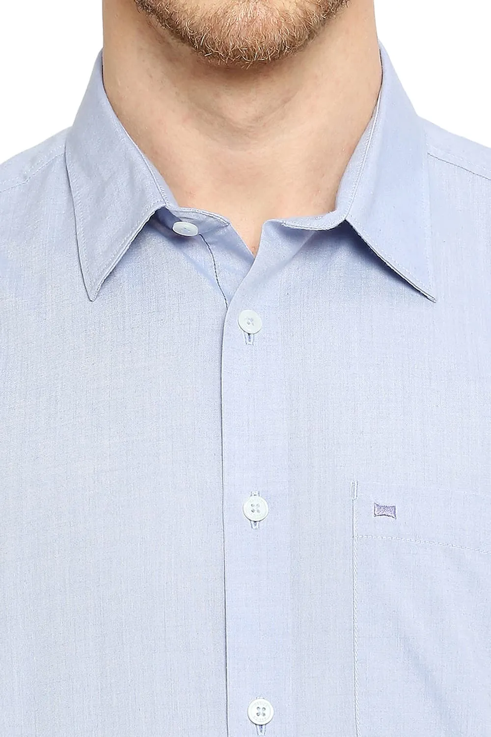 Slim Fit Cotton Polyester Viscose Halfsleeves Shirt