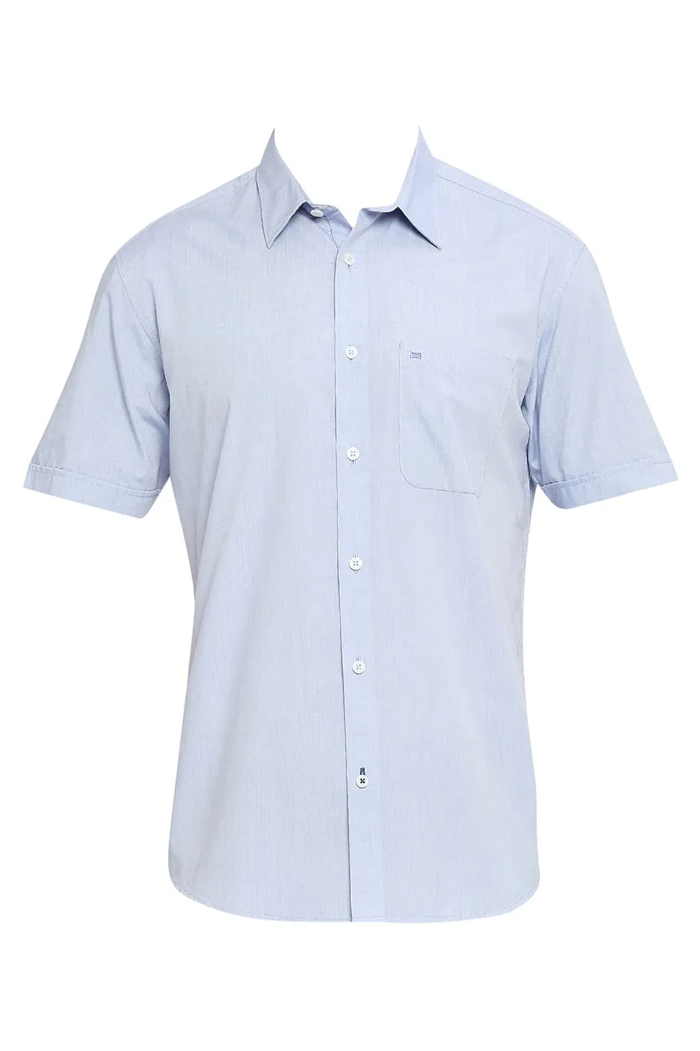 Slim Fit Cotton Polyester Viscose Halfsleeves Shirt