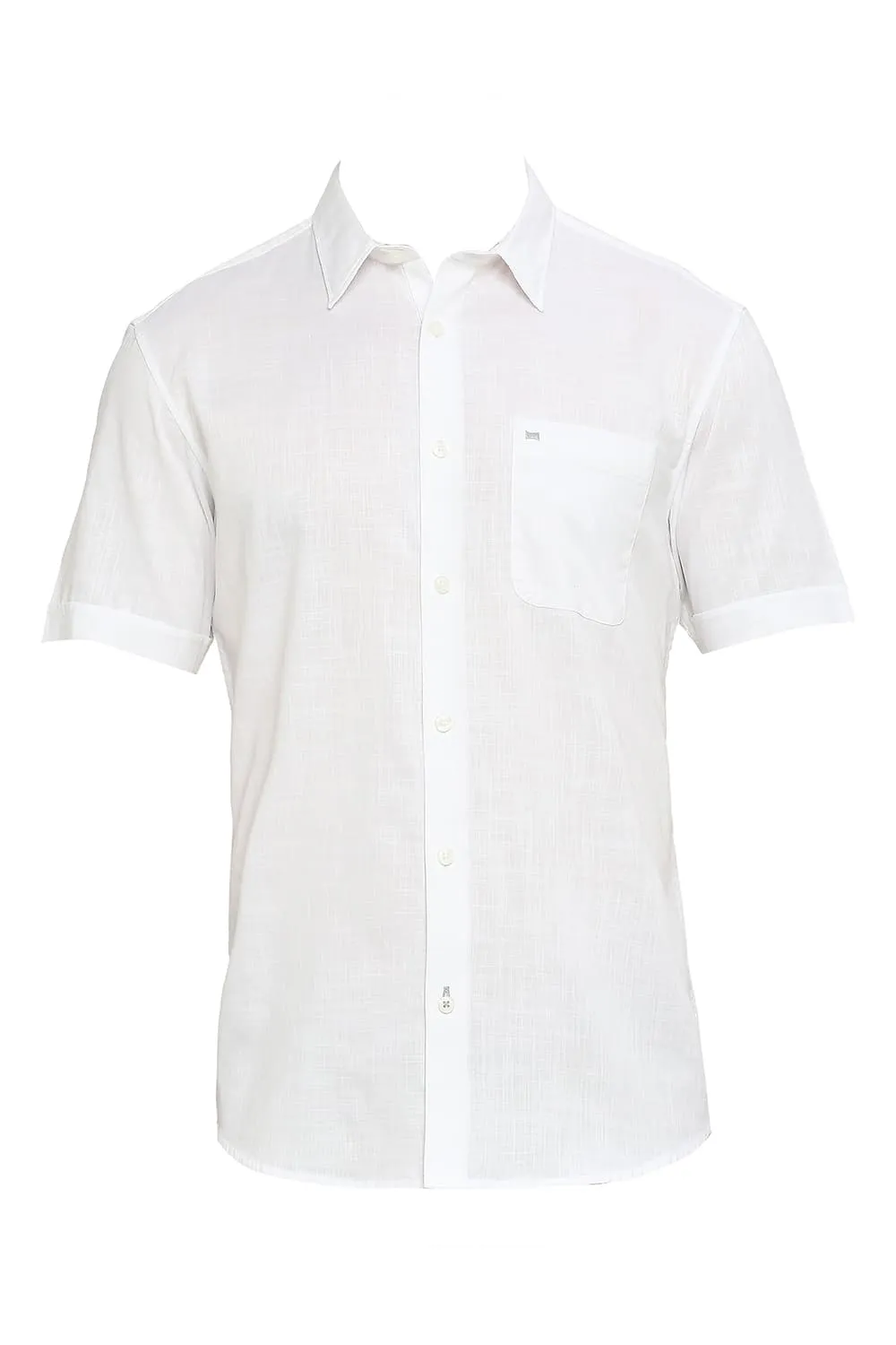 Slim Fit Cotton Slub Twill Halfsleeves Shirt