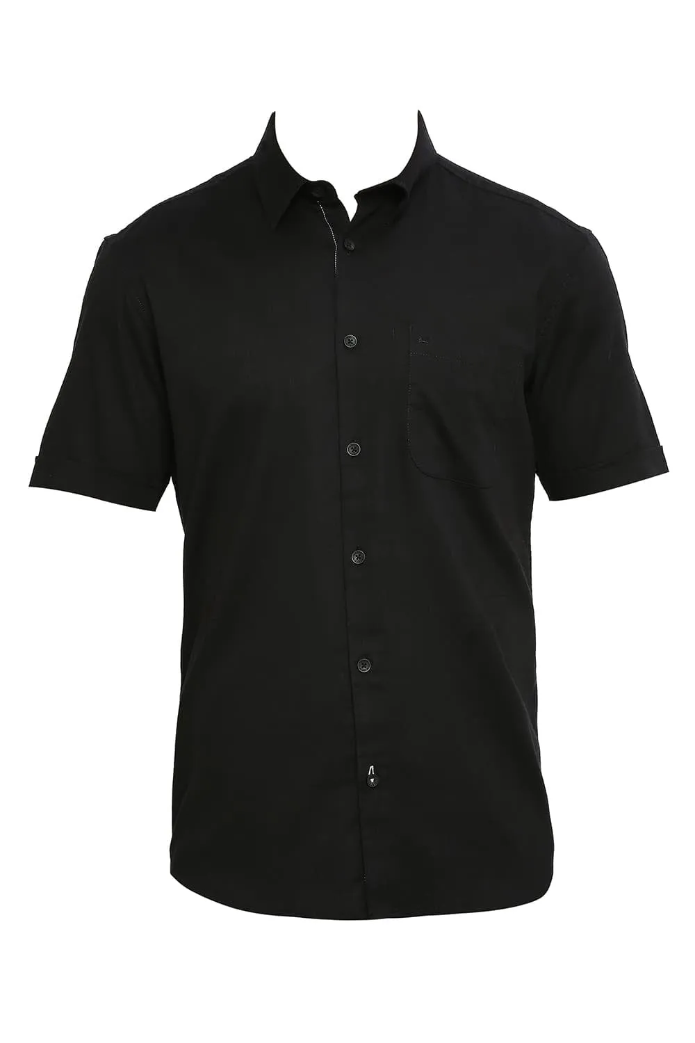 Slim Fit Cotton Slub Twill Halfsleeves Shirt