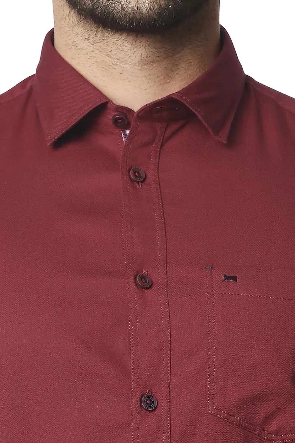 Slim Fit Herringbone Halfsleeves Shirt