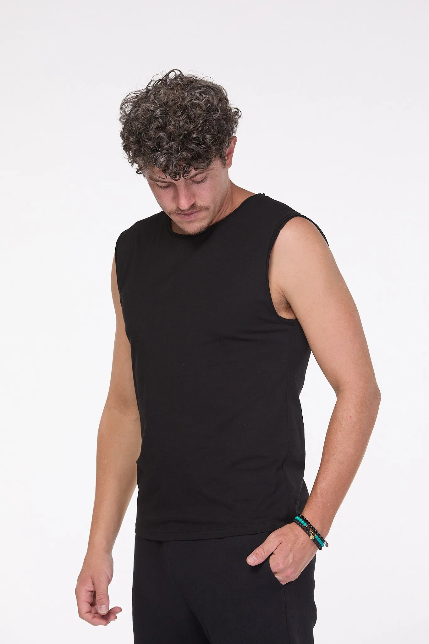 Slim Fit Mens Tank | Black