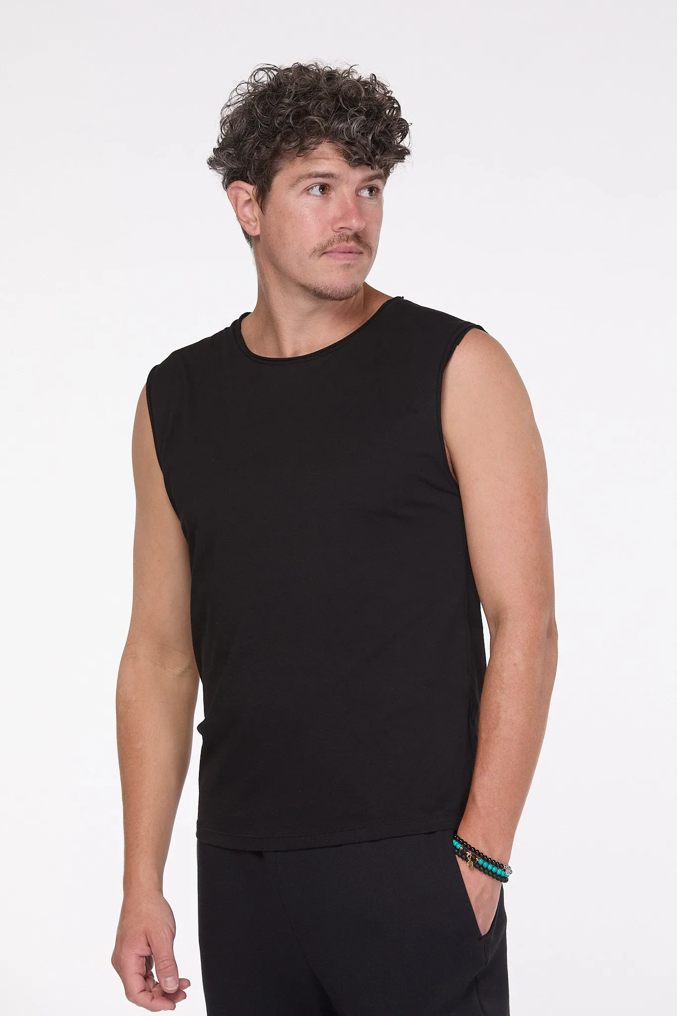 Slim Fit Mens Tank | Black