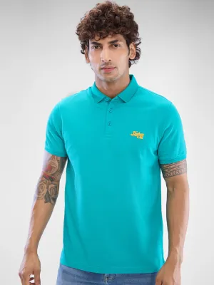 Spykar Dynasty Green Cotton Half Sleeve T-Shirt For Men