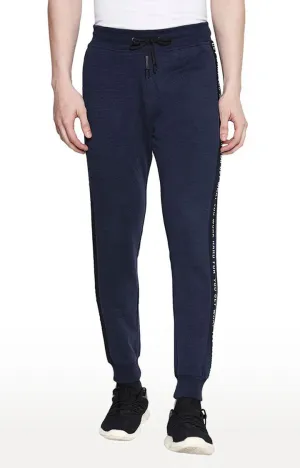 Spykar Men Blue Cotton Slim Fit Low Rise Joggers/Trackpant