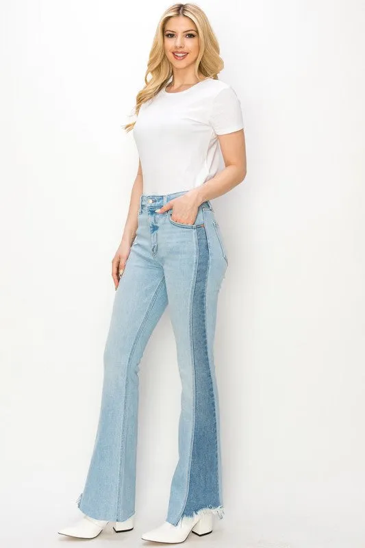 TEEK - HIGH RISE BOOT CUT SIDE PANEL JEANS