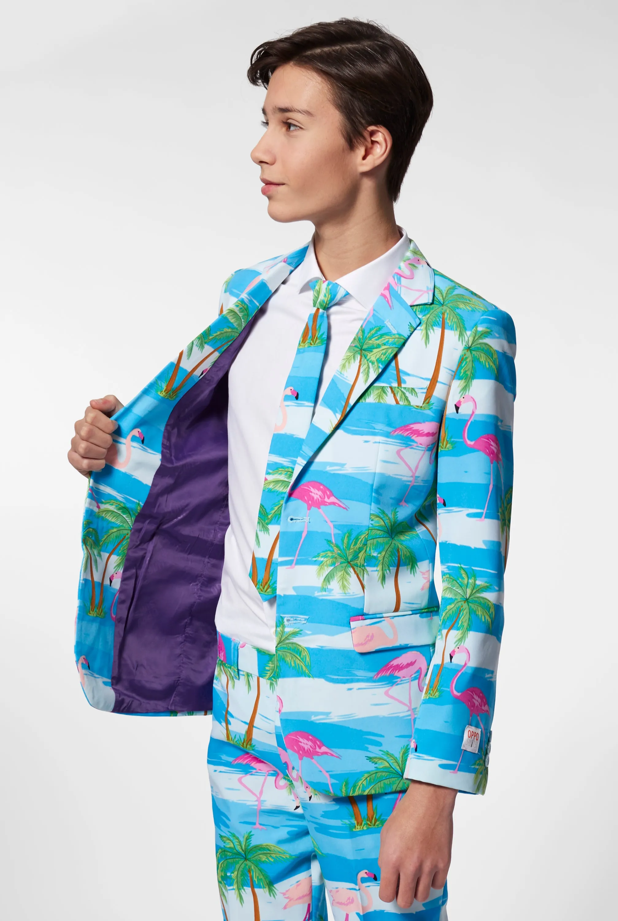 Stylish Flamingo-Themed Tuxedo or Suit for Teen Boys