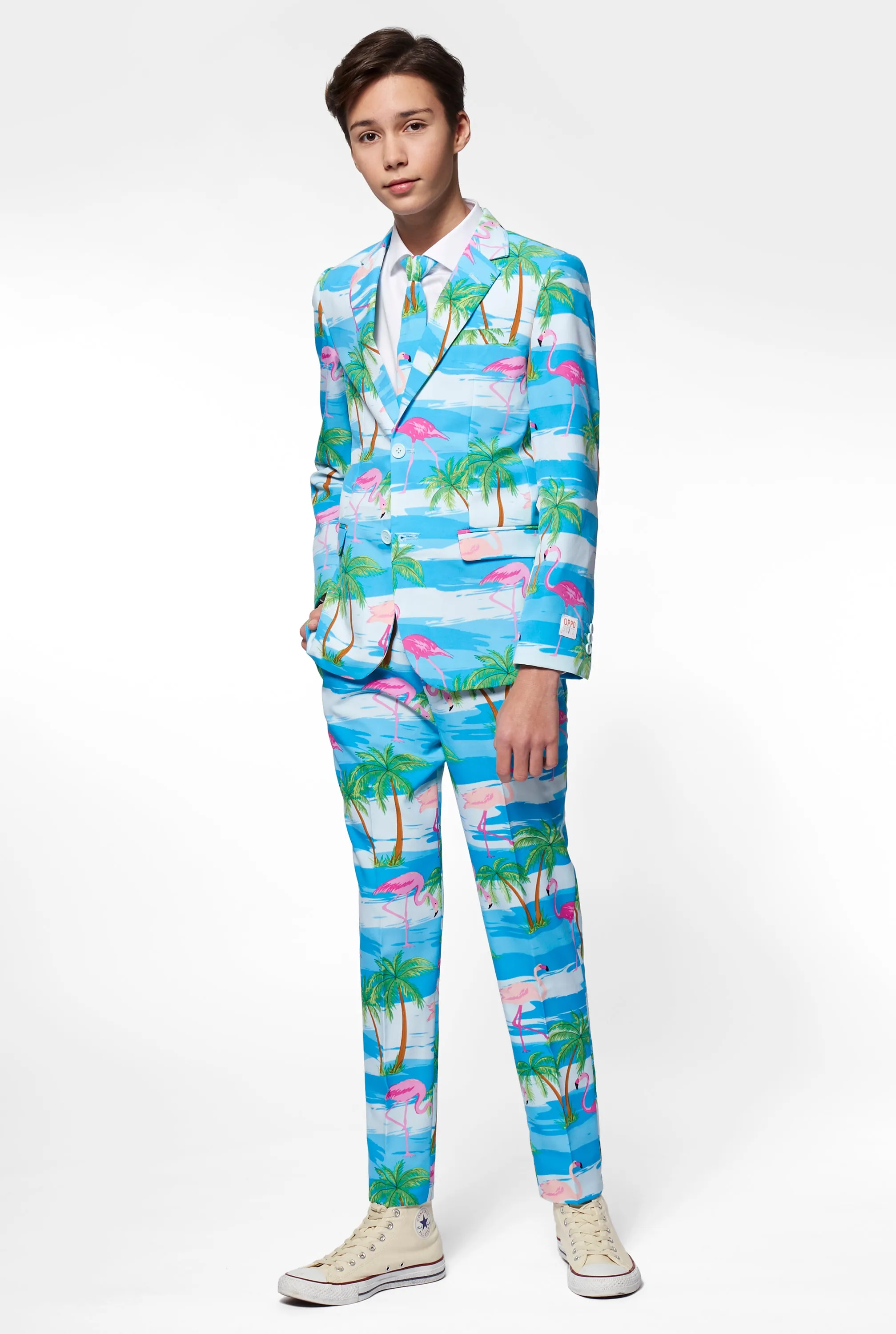 Stylish Flamingo-Themed Tuxedo or Suit for Teen Boys