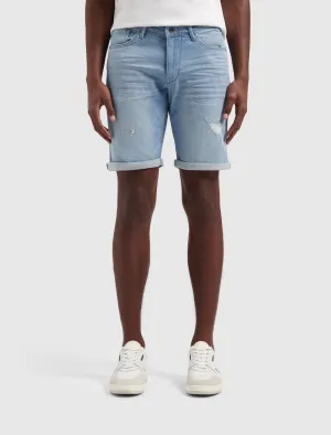 The Miles Slim Fit Shorts | Denim Light Blue